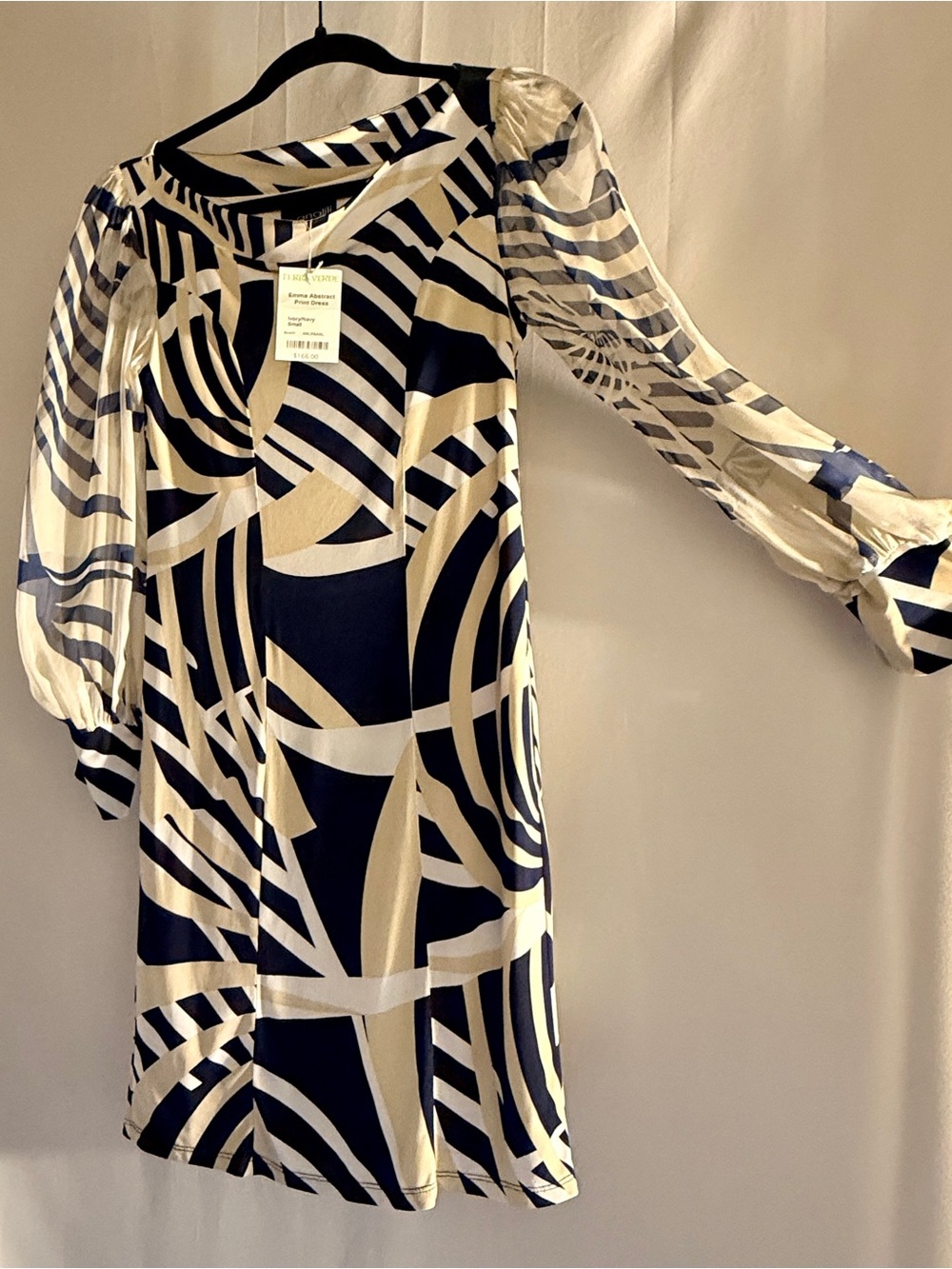 Analili Black and Cream Geometric Print Top